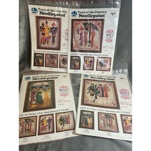 Vintage DMC Turn of the Century Needlepoint Charts Lot 1900 1910 1920 1930 Lot 4